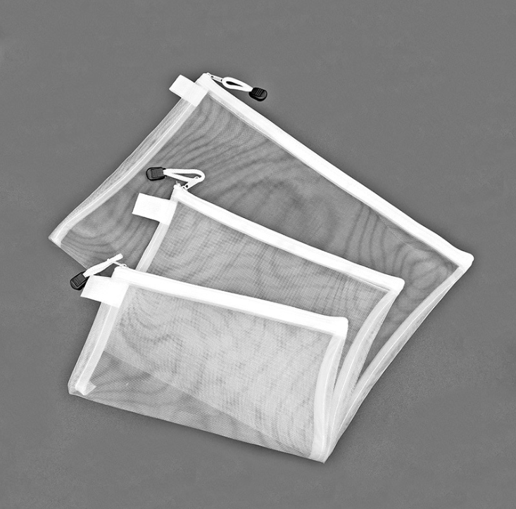 Túi lưới nylon đựng hồ sơ trong suốt có khóa kéo đựng giấy tờ túi đựng hồ sơ đựng văn phòng L0841