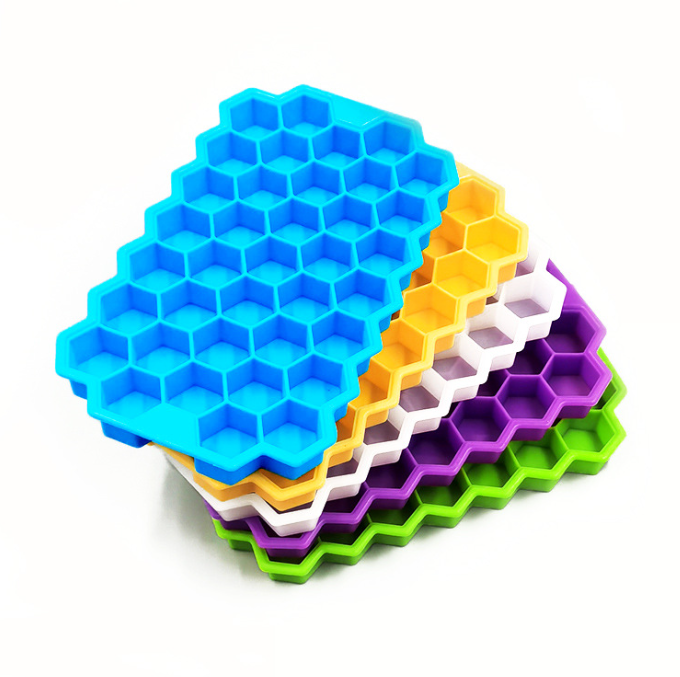 Khay đá tổ ong silicon 37 viên khuôn làm đá viên làm thạch rau câu bền bỉ L0853
