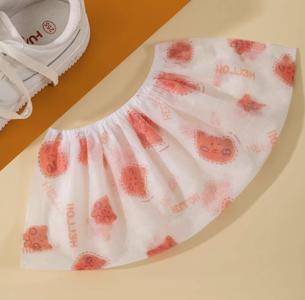 Sét 10 bao bọc giày họa tiết hoa văn chống trượt trong nhà dùng một lần vải không dệt chống bẩn L0933