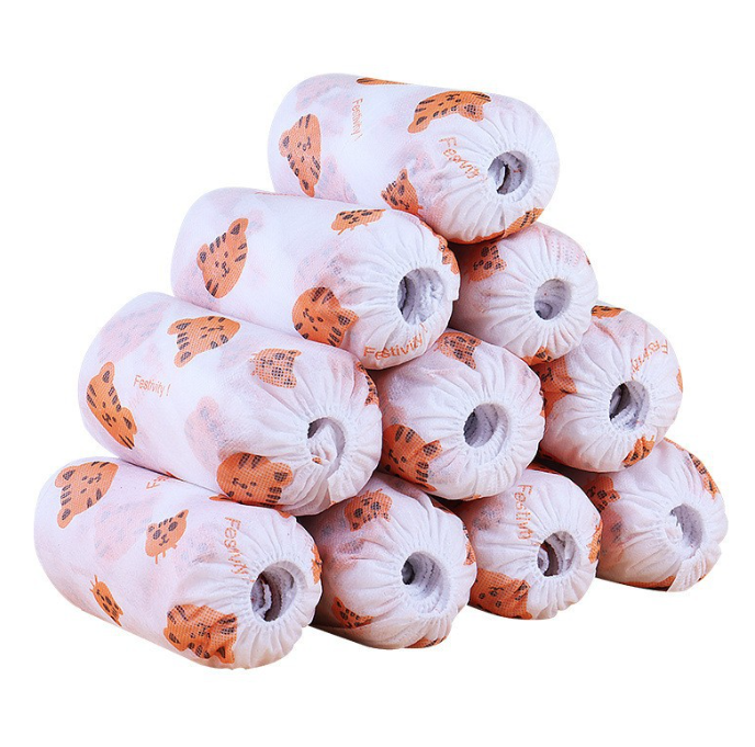 Sét 10 bao bọc giày họa tiết hoa văn chống trượt trong nhà dùng một lần vải không dệt chống bẩn L0933