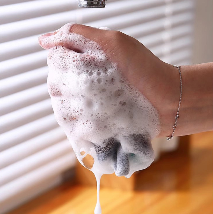 Miếng vải rửa chén bát hai mặt, miếng nhấc nồi đa năng, miếng cọ rửa khử trùng bàn chải nồi A0632