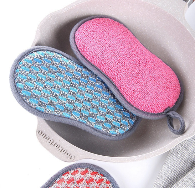 Miếng vải rửa chén bát hai mặt, miếng nhấc nồi đa năng, miếng cọ rửa khử trùng bàn chải nồi A0632