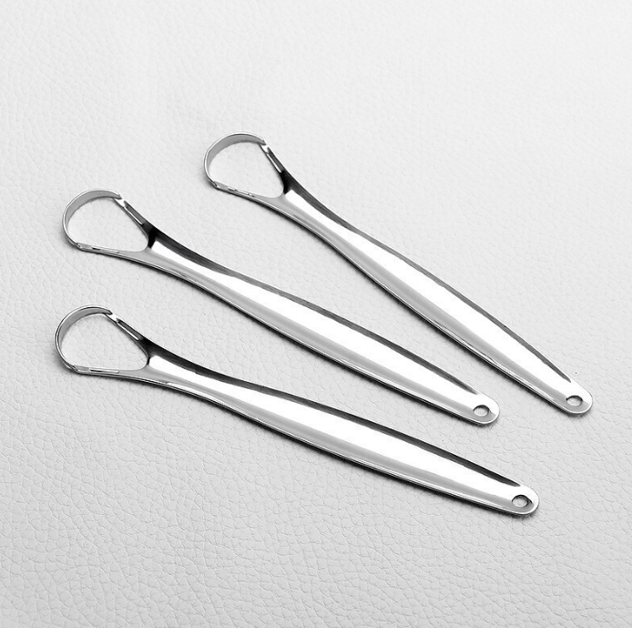 Dụng cụ cạo lưỡi inox, bàn chải vệ sinh lưỡi sạch sẽ loại bỏ vi khuẩn tránh hôi miệng A1116