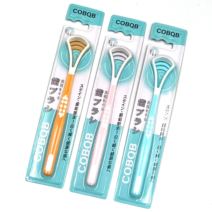 Dụng cụ cạo lưỡi bằng nhựa, bàn chải vệ sinh cạo lưỡi sạch sẽ loại bỏ vi khuẩn tránh hôi miệng A1117