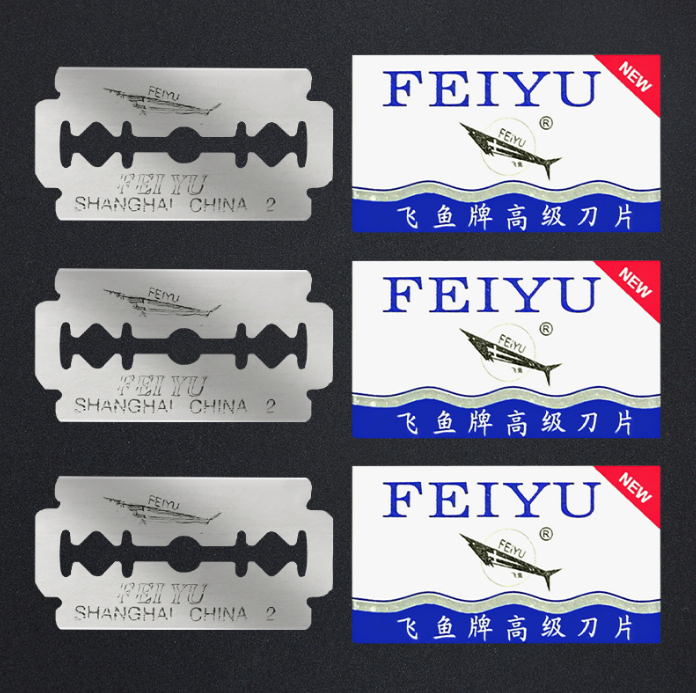 Hộp 10 Dao lưỡi lam hai mặt cạo thủ công cổ điển Lưỡi dao cạo tỉa lông mày dao cạo râu sắc bén A1123