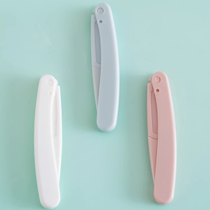 Bộ 3 dao tỉa lông mày an toàn có thể gập chống trầy xước dành cho người mới bắt đầu A1146