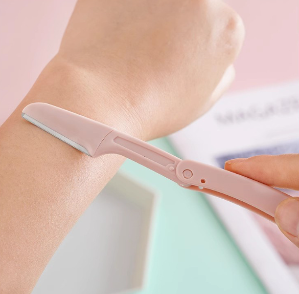 Bộ 3 dao tỉa lông mày an toàn có thể gập chống trầy xước dành cho người mới bắt đầu A1146