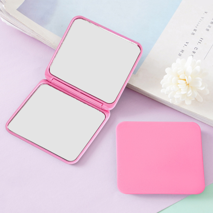 Gương vuông trang điểm mini cầm tay, gương trang điểm công chúa cầm tay có thể gập lại A1213