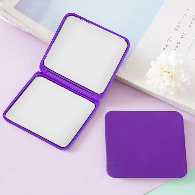 Gương vuông trang điểm mini cầm tay, gương trang điểm công chúa cầm tay có thể gập lại A1213