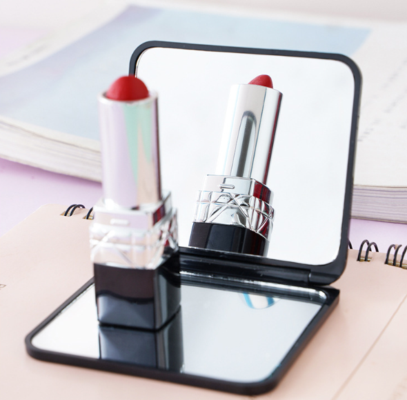 Gương vuông trang điểm mini cầm tay, gương trang điểm công chúa cầm tay có thể gập lại A1213