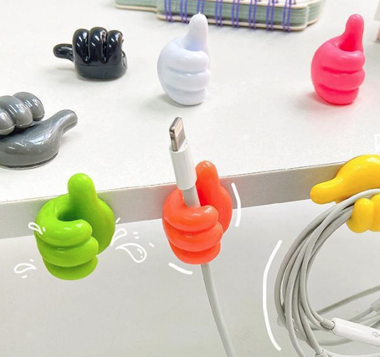 Sét 10 Móc treo dán tường ngón tay cái treo dây cáp điện đa năng, móc dán tường sáng tạo treo vật dụng A1226-SET10C