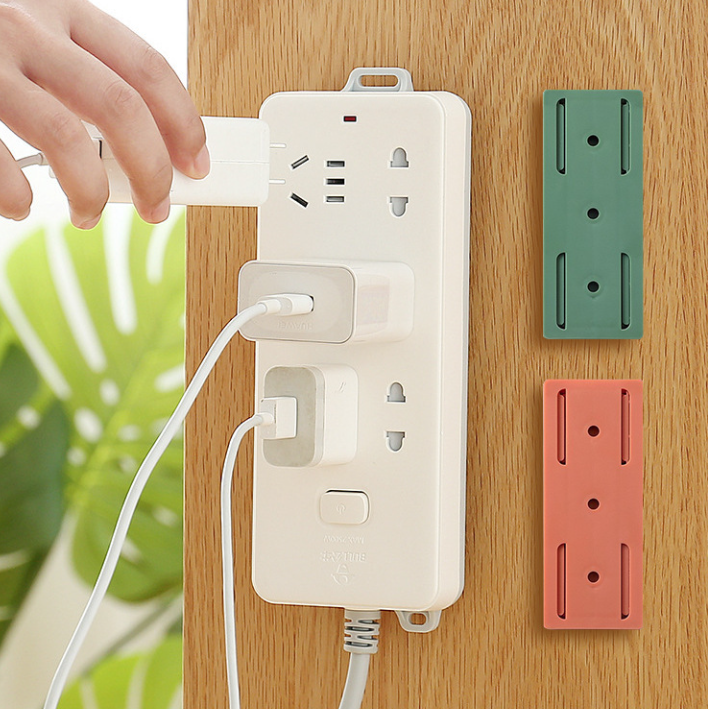 Giá trượt đỡ ổ cắm điện gắn tường không cần đục lỗ, giá đỡ lưu trữ tại nhà thông minh A1234