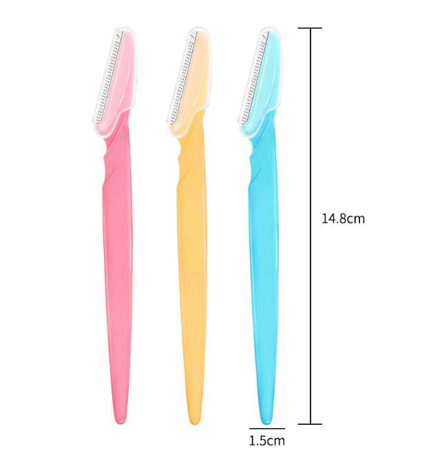 Bộ 3 dao cạo lông mày tay cầm thẳng an toàn chống trầy xước A1245