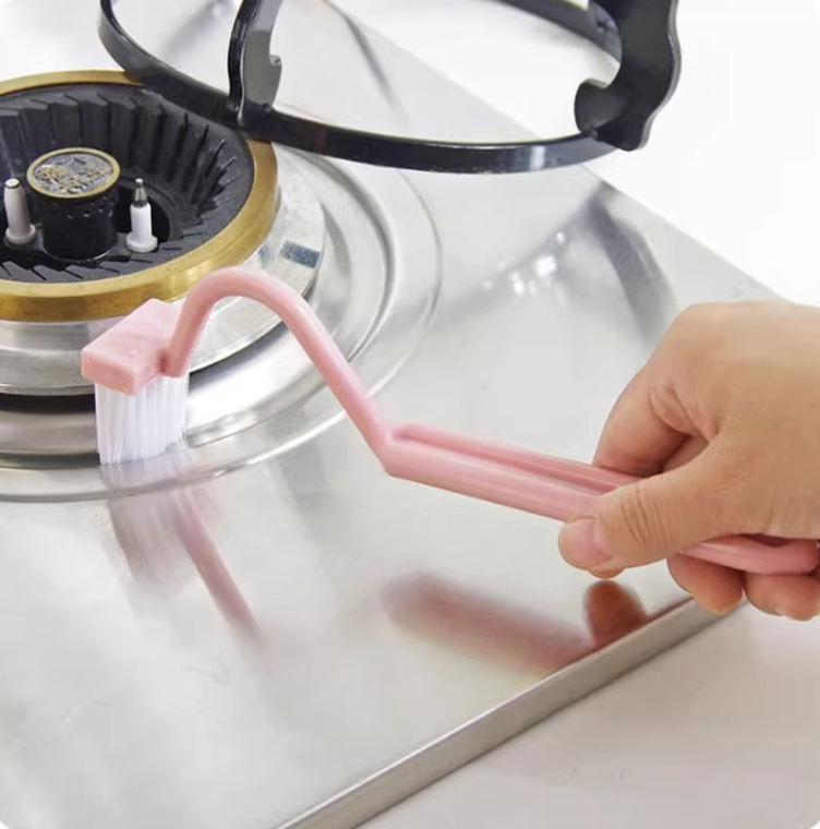 Bàn chải cong vệ sinh hình chữ V cán dài bàn chải vệ sinh góc toilet bồn rửa chén sàn nhà A1712