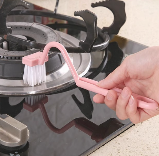 Bàn chải cong vệ sinh hình chữ V cán dài bàn chải vệ sinh góc toilet bồn rửa chén sàn nhà A1712