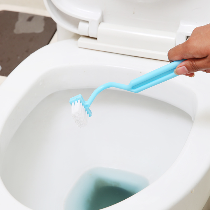 Bàn chải cong vệ sinh hình chữ V cán dài bàn chải vệ sinh góc toilet bồn rửa chén sàn nhà A1712