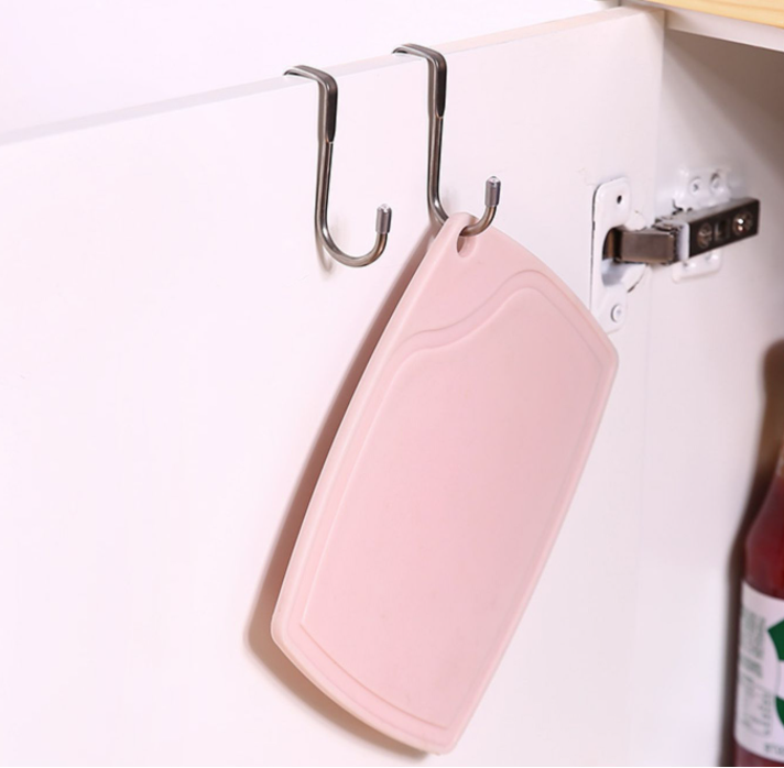 Móc đôi treo quần áo cửa tủ bằng thép không gỉ không đục móc treo quần áo sau cửa móc nhỏ A1734