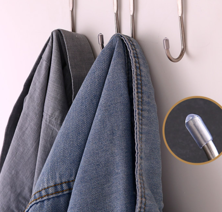 Móc đôi treo quần áo cửa tủ bằng thép không gỉ không đục móc treo quần áo sau cửa móc nhỏ A1734