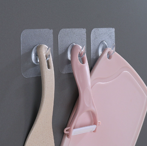 Móc dán treo tường trong suốt treo quần áo vật dụng, móc dán tường không đục lỗ cho cửa nhà bếp phòng tắm A1723