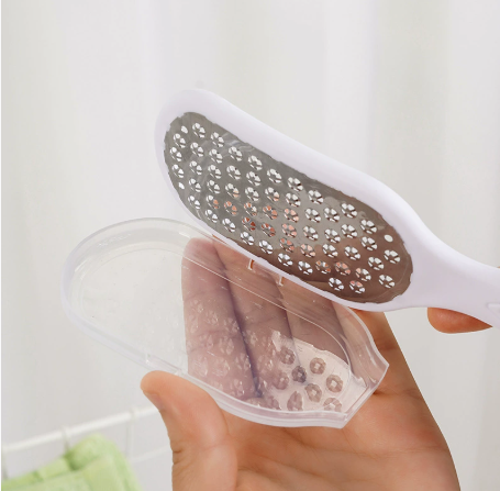 Dụng cụ mài gót chân inox tay cầm dài chà gót chân loại bỏ tế bào chết da khô nứt nẻ mềm mại A1753