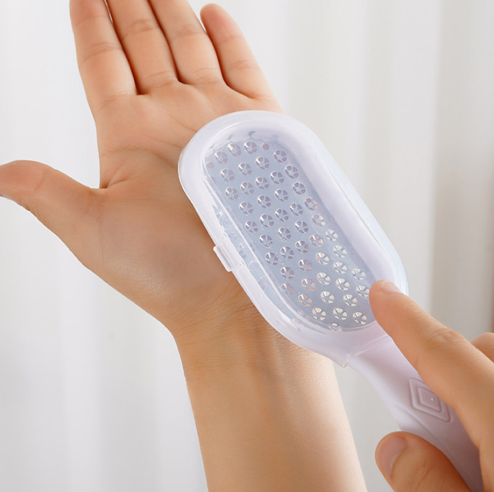 Dụng cụ mài gót chân inox tay cầm dài chà gót chân loại bỏ tế bào chết da khô nứt nẻ mềm mại A1753