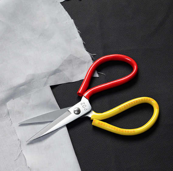 Kéo thép không gỉ hai màu Vàng đỏ cho nhà bếp gia đình kéo cắt vải cắt giấy đóng gói cắt băng keo A2412