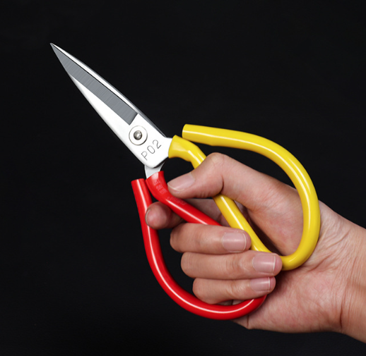 Kéo thép không gỉ hai màu Vàng đỏ cho nhà bếp gia đình kéo cắt vải cắt giấy đóng gói cắt băng keo A2412