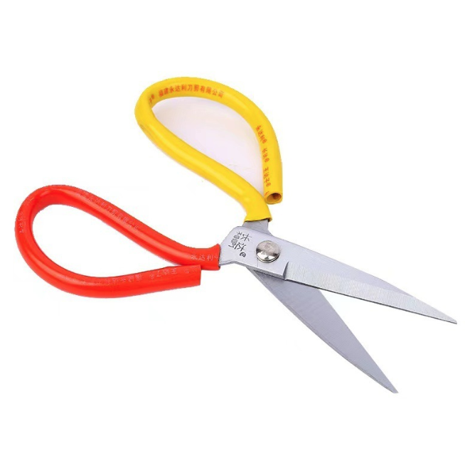 Kéo thép không gỉ hai màu Vàng đỏ cho nhà bếp gia đình kéo cắt vải cắt giấy đóng gói cắt băng keo A2412