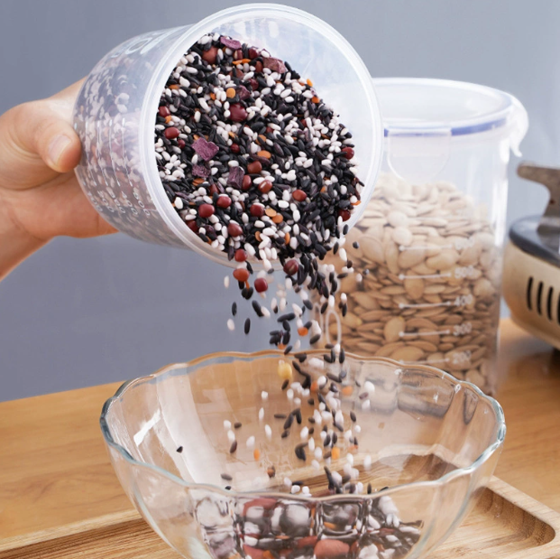 Hũ nhựa trong suốt đựng thực phẩm hũ đựng sữa hạt bột ngũ cốc nhà bếp, hũ đựng đồ ăn đủ để lạnh A2822