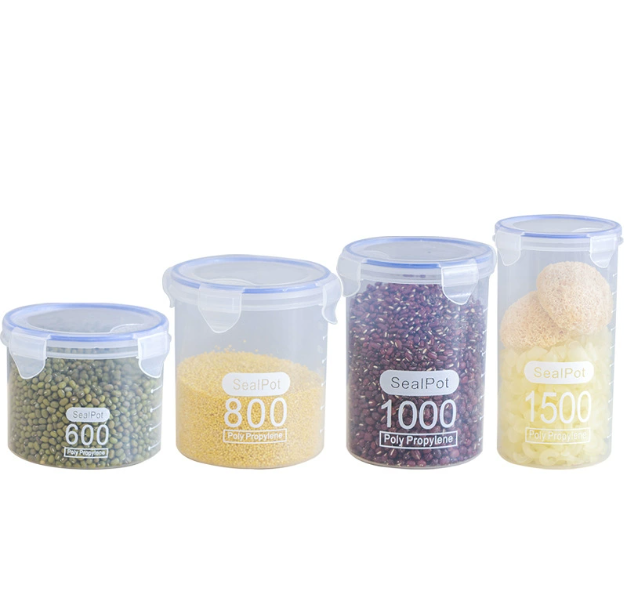 Hũ nhựa trong suốt đựng thực phẩm hũ đựng sữa hạt bột ngũ cốc nhà bếp, hũ đựng đồ ăn đủ để lạnh A2822