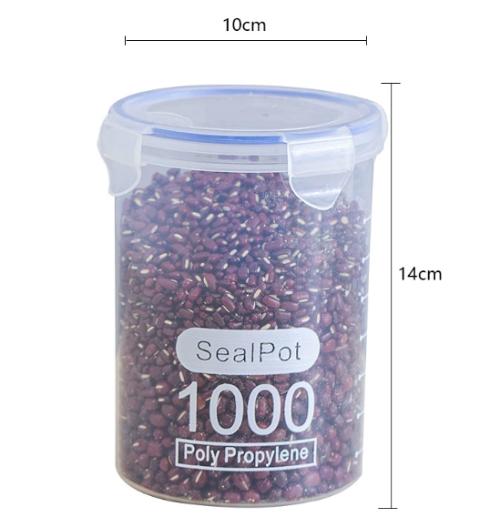 Hũ nhựa trong suốt đựng thực phẩm hũ đựng sữa hạt bột ngũ cốc nhà bếp, hũ đựng đồ ăn đủ để lạnh A2822