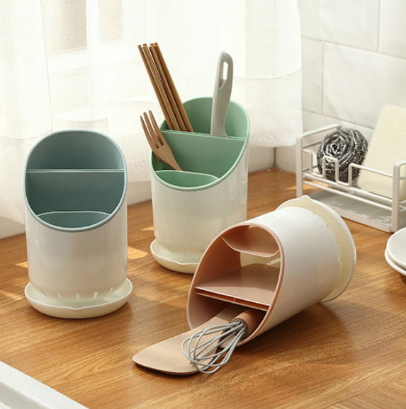 Giá nhựa đựng muỗng đũa nĩa nhà bếp, ống đựng đũa quán ăn  nhà hàng màu nhẹ nhàng  sắp xếp gọn gàng A2853