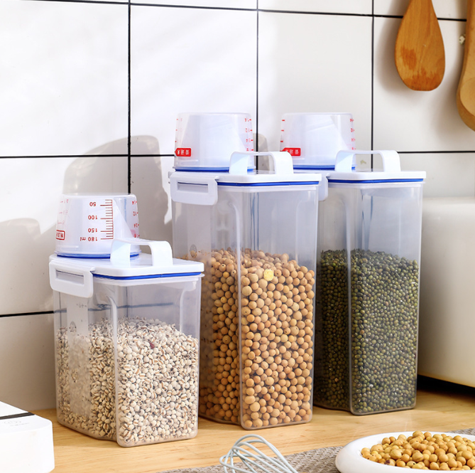 Hộp đựng đựng gạo ngũ cốc đựng hạt nhà bếp bằng nhựa trong suốt đựng thực phẩm dạng hạt A2952