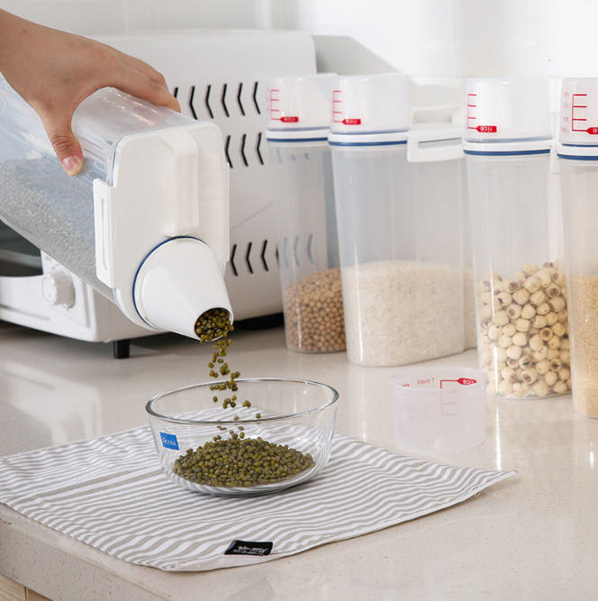 Hộp đựng đựng gạo ngũ cốc đựng hạt nhà bếp bằng nhựa trong suốt đựng thực phẩm dạng hạt A2952