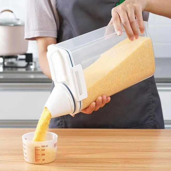 Hộp đựng đựng gạo ngũ cốc đựng hạt nhà bếp bằng nhựa trong suốt đựng thực phẩm dạng hạt A2952