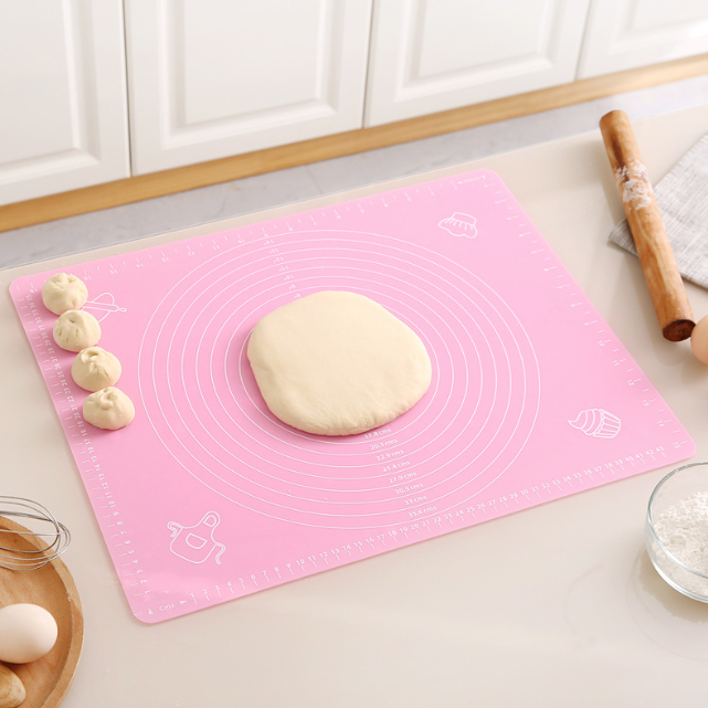 Thảm nhào bột silicon có vạch chia độ, thớt chống trượt và chống dính làm bánh tấm lót chống dính A3734
