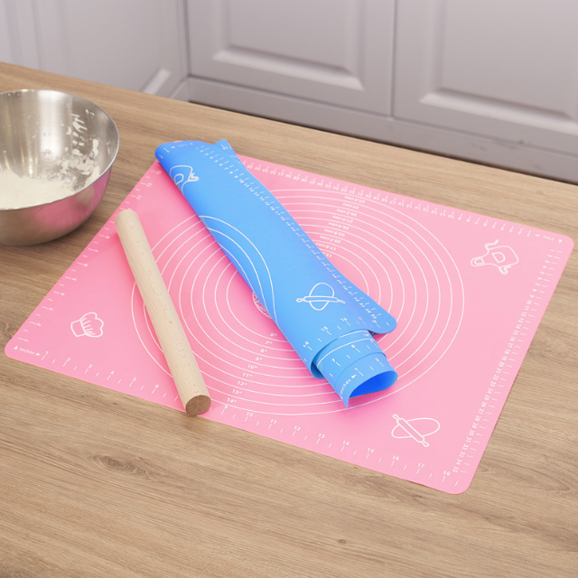 Thảm nhào bột silicon có vạch chia độ, thớt chống trượt và chống dính làm bánh tấm lót chống dính A3734