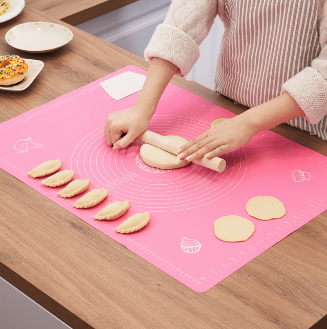 Thảm nhào bột silicon có vạch chia độ, thớt chống trượt và chống dính làm bánh tấm lót chống dính A3734