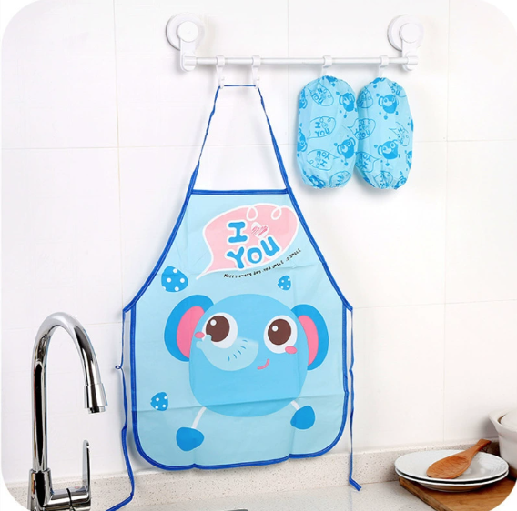 TẠP DỀ TRẺ EM TÔ MÀU HỌC NẤU ĂN - CÓ ỐNG TAY A2452