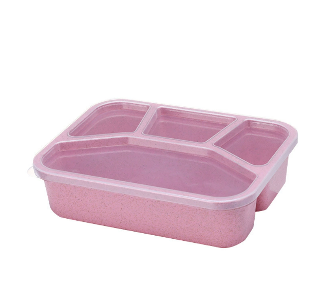 Hộp đựng cơm bốn ngăn lúa mạch hộp đựng cơm trưa văn phòng đựng thức ăn nhanh tiện lợi A4911