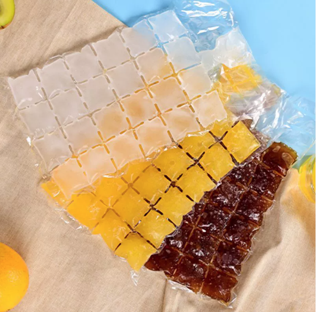 Bịch 10 Túi làm đá 24 Viên dùng một lần khuôn đá viên tự niêm phong có thể xé được, khuôn làm thạch rau câu A4941