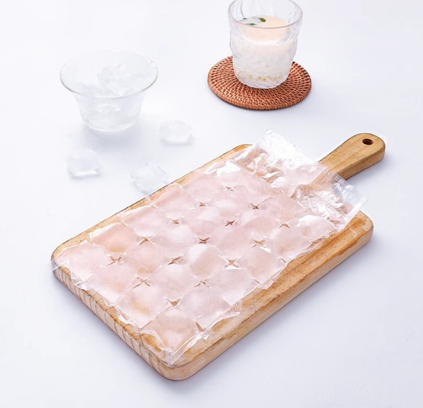 Bịch 10 Túi làm đá 24 Viên dùng một lần khuôn đá viên tự niêm phong có thể xé được, khuôn làm thạch rau câu A4941