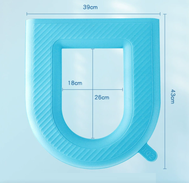 Đệm bệ bồn cầu giữ ấm mùa đông hạn chế vi khuẩn vỏ bọc bệ bồn cầu bằng xốp silicon EVA  chống thấm A4962-Mau Don Sac