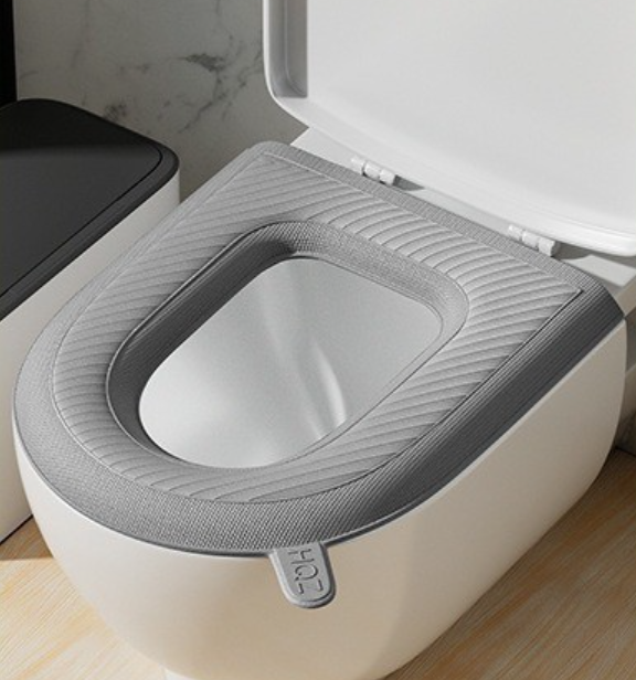 Đệm bệ bồn cầu giữ ấm mùa đông hạn chế vi khuẩn vỏ bọc bệ bồn cầu bằng xốp silicon EVA  chống thấm A4962-Mau Don Sac