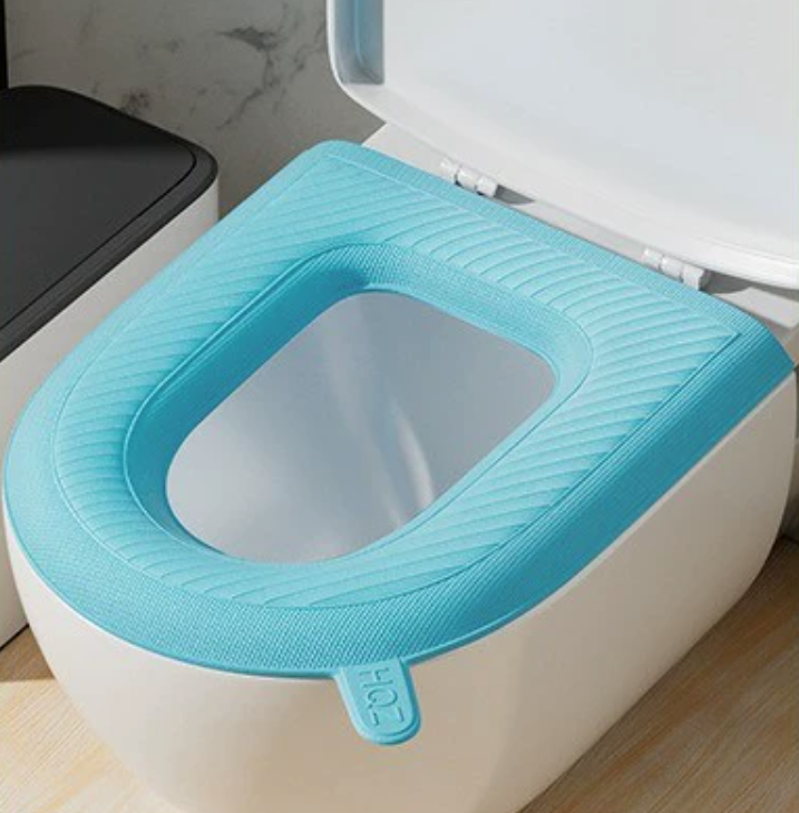 Đệm bệ bồn cầu giữ ấm mùa đông hạn chế vi khuẩn vỏ bọc bệ bồn cầu bằng xốp silicon EVA  chống thấm A4962-Mau Don Sac