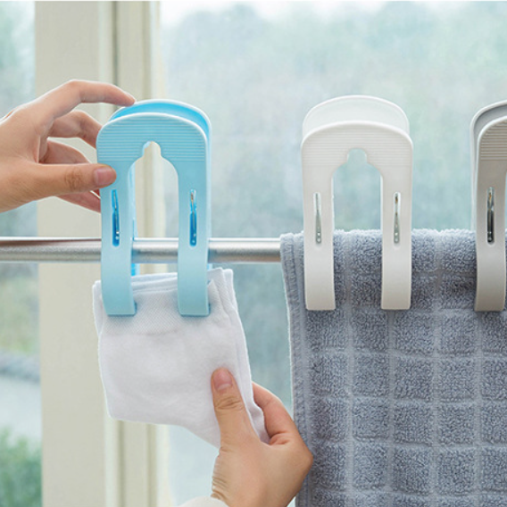 Kẹp đôi phơi quần áo chăn ga chống gió lớn kẹp nhựa kẹp quần áo kẹp ga trải giường gấu bông sấy khô A5013