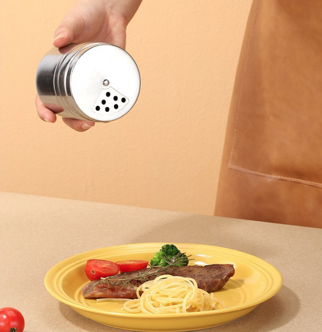 Lọ rắc gia vị nướng hạt tiêu rắc bột ớt hạt mè bằng thép không gỉ, hũ đựng muối gia vị đựng tăm L1011/L1012