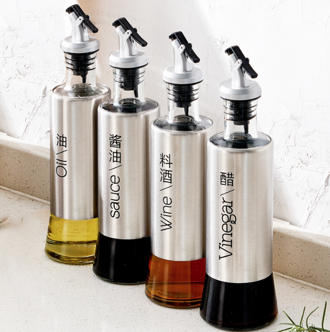 Chai đựng rót gia vị dầu ăn nước mắm thủy tinh 300ML bình kiểm soát lượng dầu, lọ đựng gia vị tiện lợi khi nấu ăn L1111