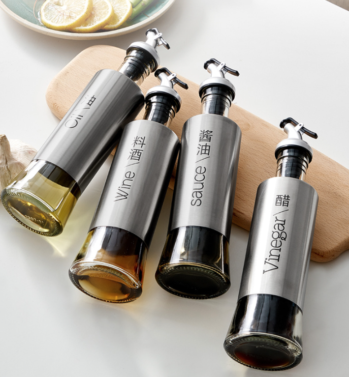 Chai đựng rót gia vị dầu ăn nước mắm thủy tinh 300ML bình kiểm soát lượng dầu, lọ đựng gia vị tiện lợi khi nấu ăn L1111