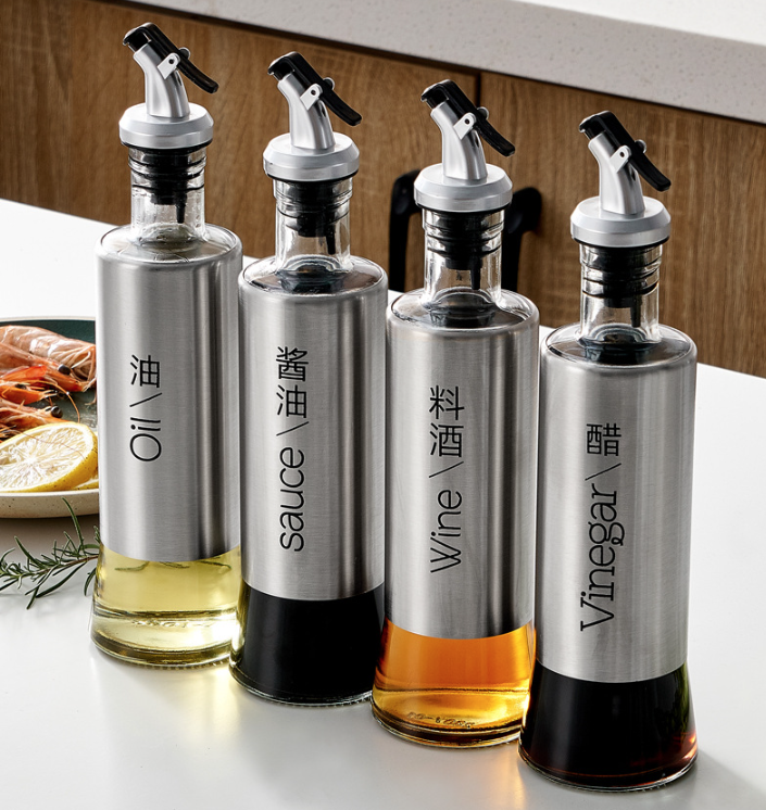 Chai đựng rót gia vị dầu ăn nước mắm thủy tinh 300ML bình kiểm soát lượng dầu, lọ đựng gia vị tiện lợi khi nấu ăn L1111